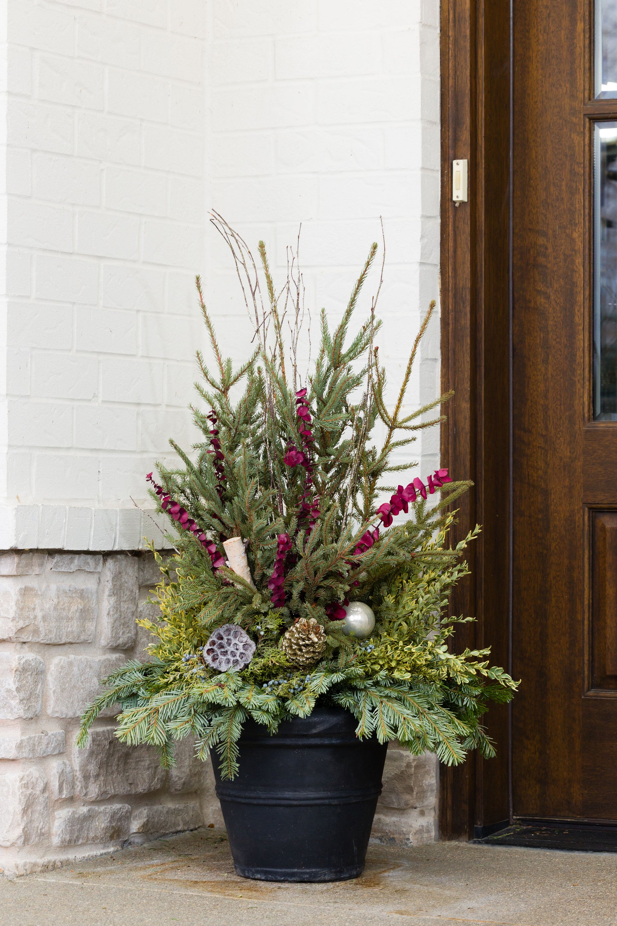 Frosty Flair - Small Porch Pot - Porch Pots Direct